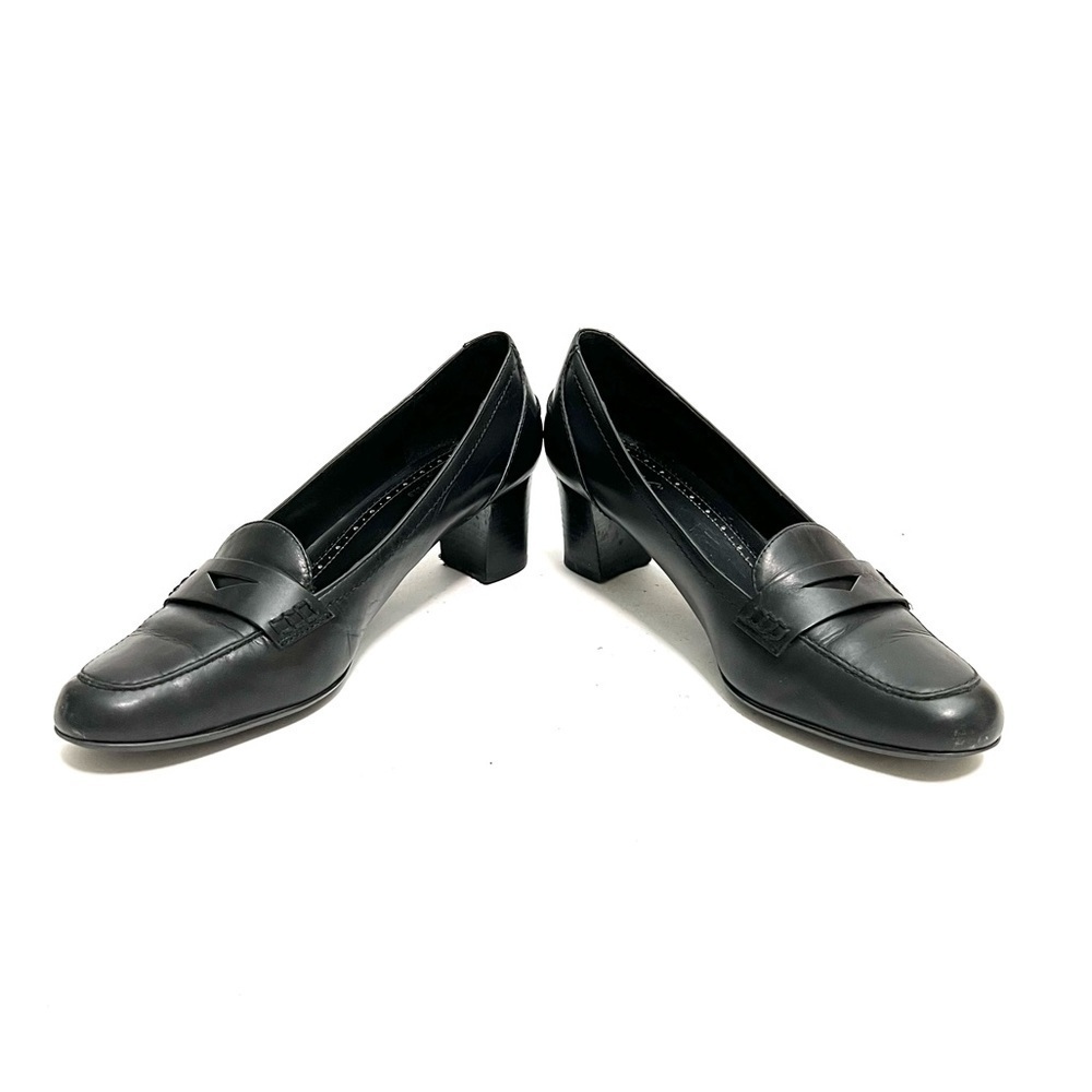 BROOKS BROTHERS | Vintage 1990s black leather penny loafer pumps - Picture 5 of 8